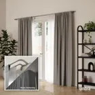 1020561-782 - TWILIGHT room darkening double curtain rail, 76 - 213 cm