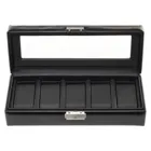 1115.0104N04 - Uhrenetui für 5 Uhren black exclusive schwarz Leder