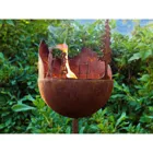 1632 - Garden torch metal rust Hiking, nature experience