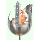 1801 - Garden torch with Wadden Sea motif, made of stainless steel