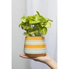 POR677 - ORANGE AQUARELL flower pot