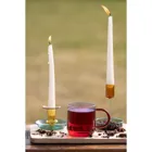 GLA017 - Candle holder GREEN RAINBOW